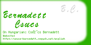 bernadett csucs business card